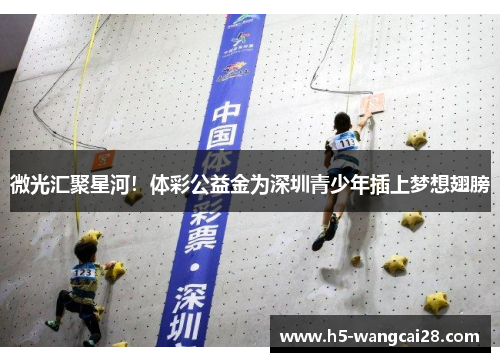 微光汇聚星河！体彩公益金为深圳青少年插上梦想翅膀